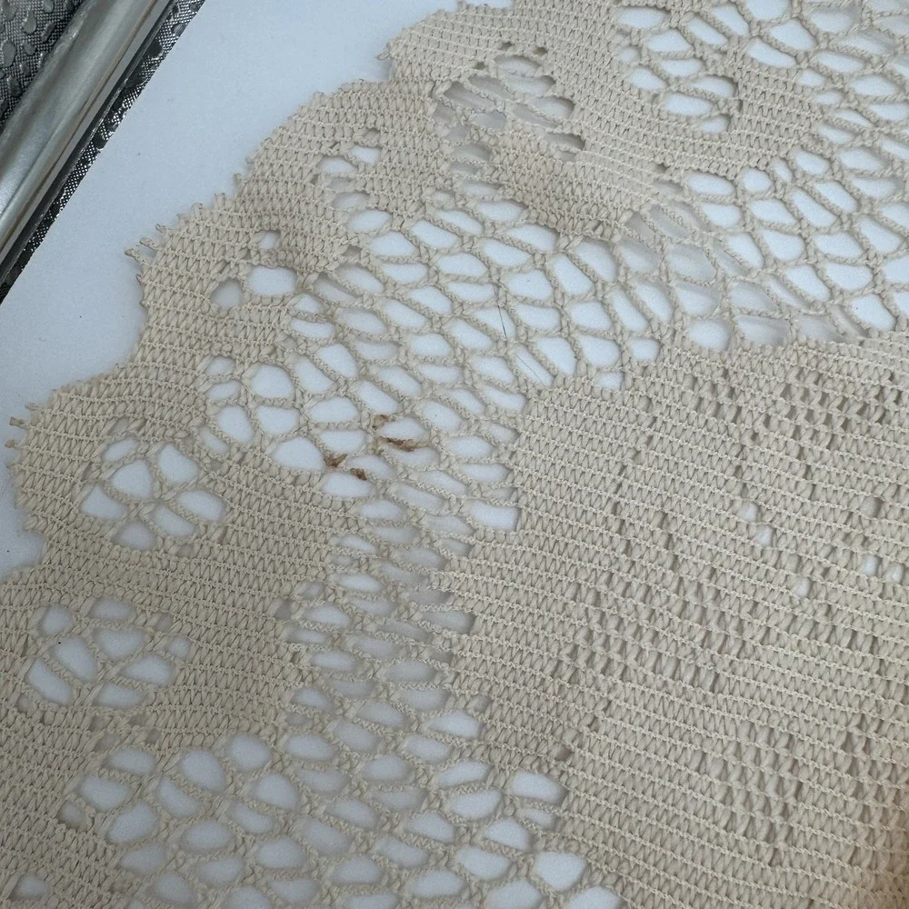 Vintage Doily Lot‎ Of 4 Floral Center Lace Trim Crochet Round Cottage Cotton